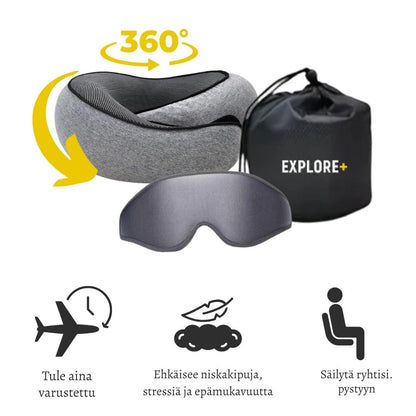 Explore+ Matkatyyny – nuku mukavasti myös matkalla