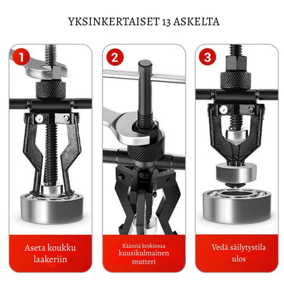 VoimaKoura – Irrota jumittuneet osat ilman voimaa tai stressiä